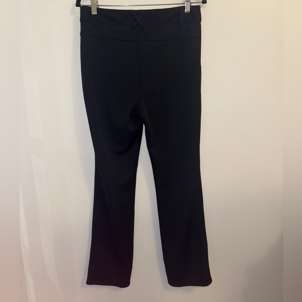 Anthropologie Black Slim Boot Pants with Ankle Zippers | Stretch Dress Trouser M - Picture 8 of 13
